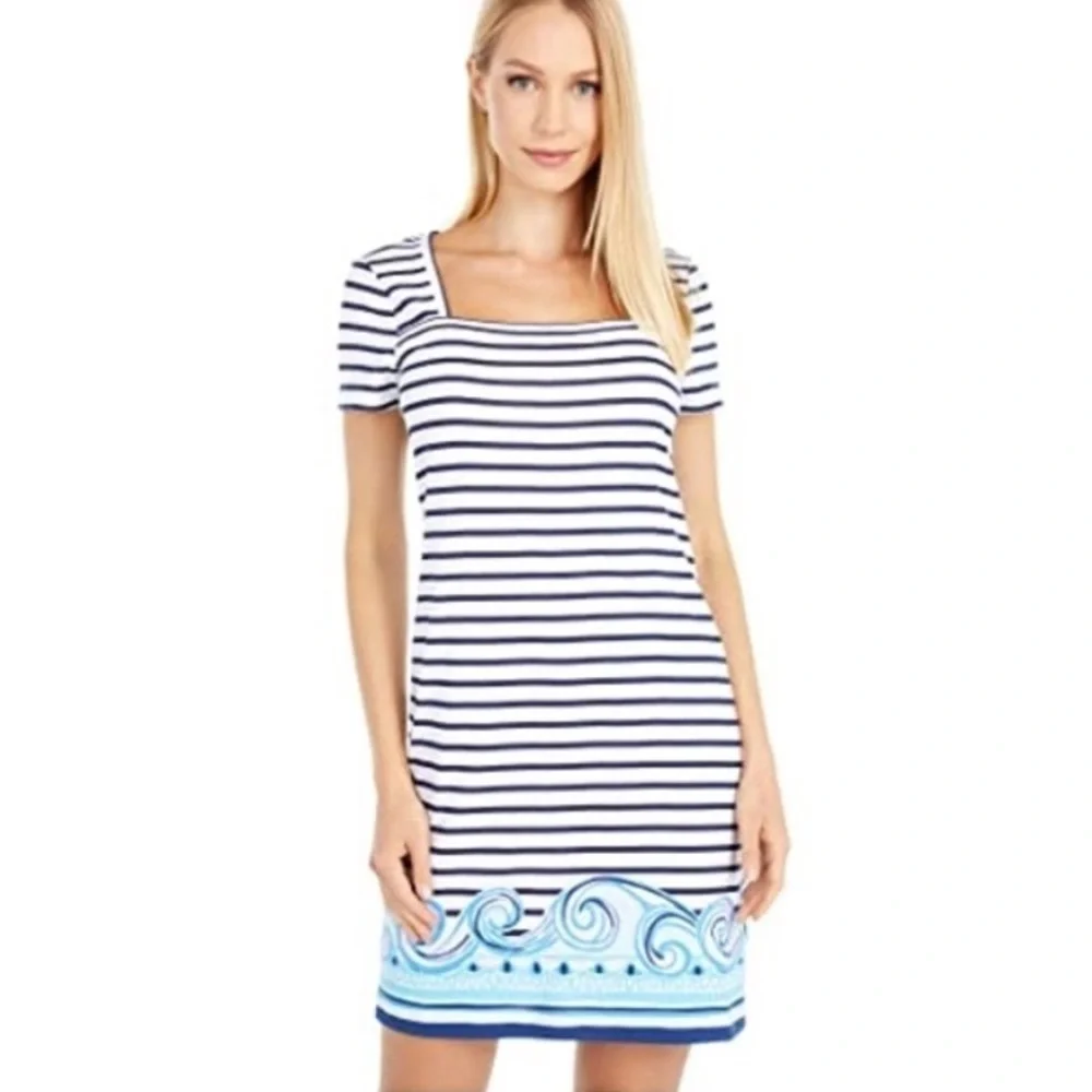 Lilly Pulitzer Rexa T-Shirt Dress True Navy Striped Dress Size XS Nautical